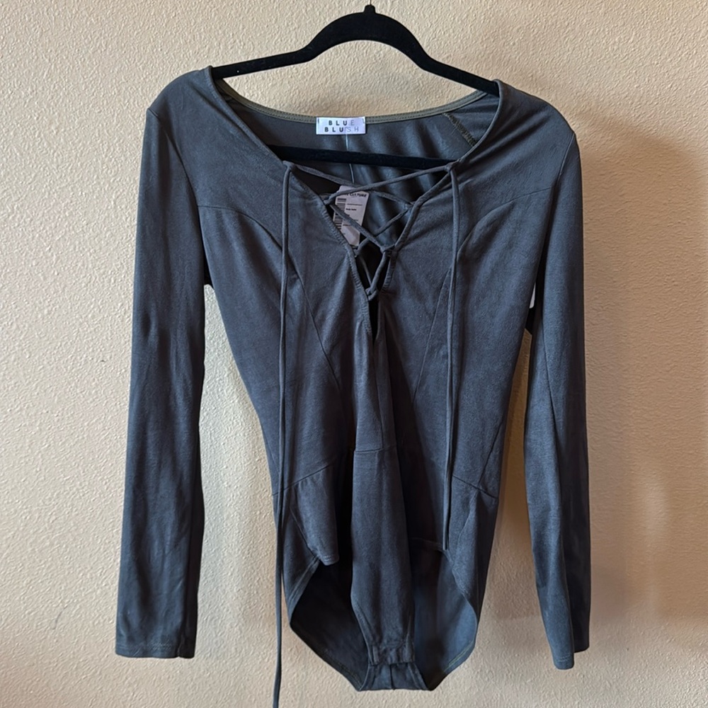 NWT Blue Blush • Long Sleeve Body Suit
